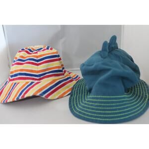 Toddler Girl Bucket Hats set of 2, Great condition, Beach Summer Clean